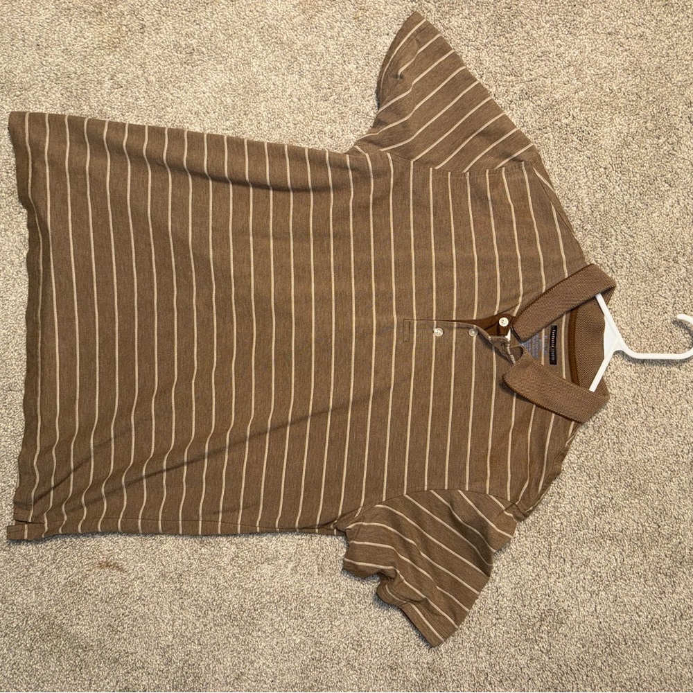 Van Heusen Studio Brown Striped Polo Shirt XL